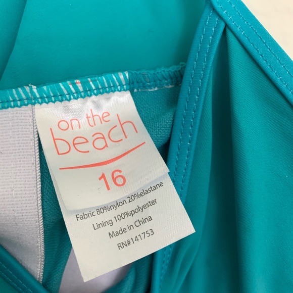 On The Beach Plus Size Ruched One Piece Swim Suit - Picture 6 of 7